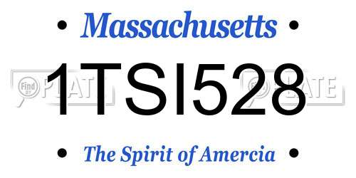 1TSI528 Massachusetts License Plate