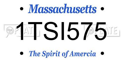 1TSI575 Massachusetts License Plate