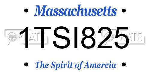 1TSI825 Massachusetts License Plate