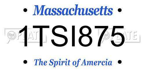1TSI875 Massachusetts License Plate