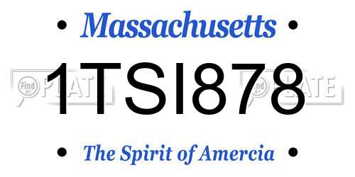 1TSI878 Massachusetts License Plate