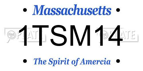 1TSM14 Massachusetts License Plate