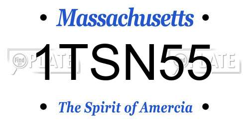 1TSN55 Massachusetts License Plate