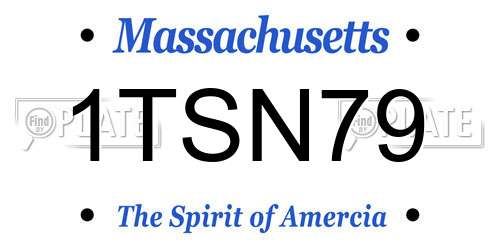 1TSN79 Massachusetts License Plate