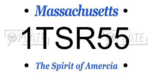 1TSR55 Massachusetts License Plate