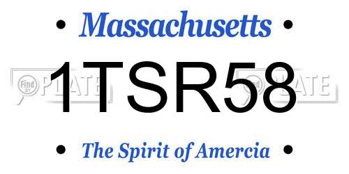 1TSR58 Massachusetts License Plate
