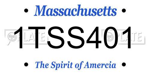 1TSS401 Massachusetts License Plate