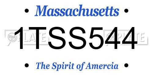 1TSS544 Massachusetts License Plate