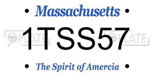 1TSS57 Massachusetts License Plate