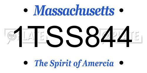 1TSS844 Massachusetts License Plate