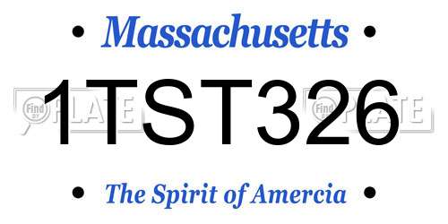 1TST326 Massachusetts License Plate