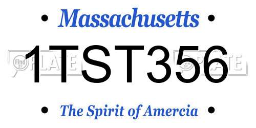 1TST356 Massachusetts License Plate
