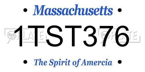 1TST376 Massachusetts License Plate