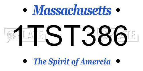 1TST386 Massachusetts License Plate