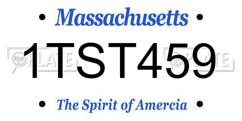 1TST459 Massachusetts License Plate