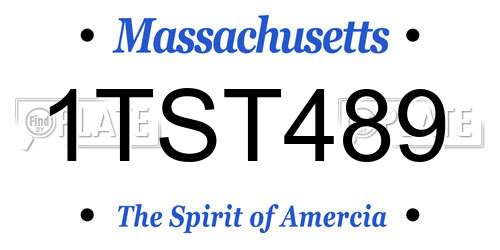 1TST489 Massachusetts License Plate