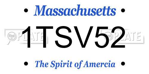 1TSV52 Massachusetts License Plate