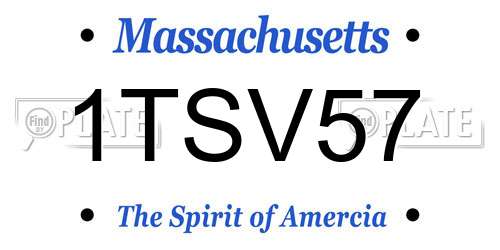 1TSV57 Massachusetts License Plate