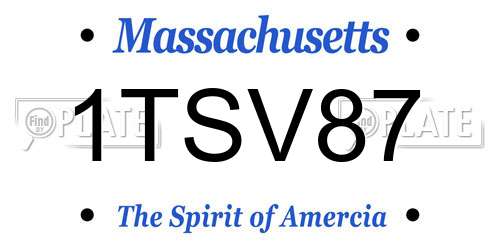 1TSV87 Massachusetts License Plate