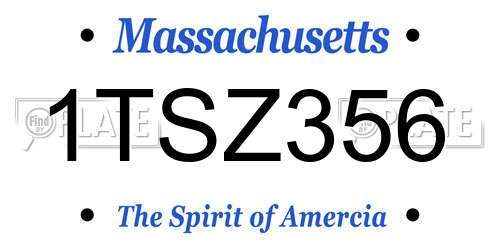 1TSZ356 Massachusetts License Plate