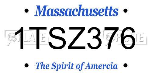 1TSZ376 Massachusetts License Plate