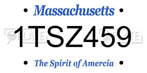 1TSZ459 Massachusetts License Plate