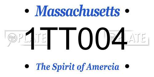 1TT004 Massachusetts License Plate