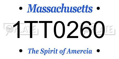 1TT0260 Massachusetts License Plate