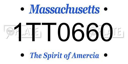 1TT0660 Massachusetts License Plate