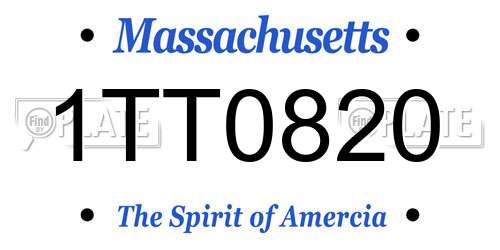 1TT0820 Massachusetts License Plate