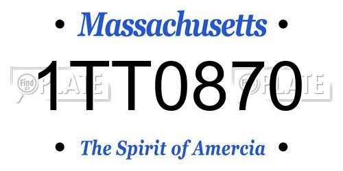 1TT0870 Massachusetts License Plate
