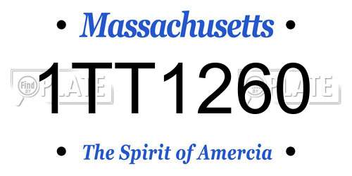 1TT1260 Massachusetts License Plate
