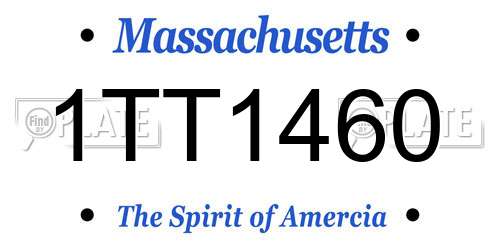 1TT1460 Massachusetts License Plate