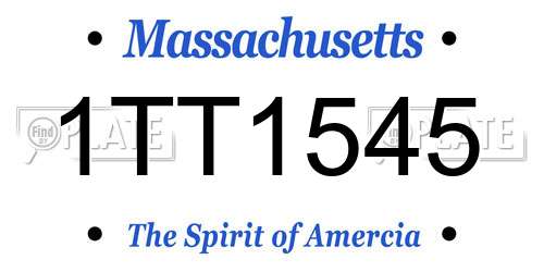 1TT1545 Massachusetts License Plate