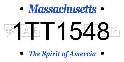 1TT1548 Massachusetts License Plate