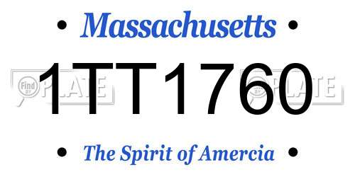 1TT1760 Massachusetts License Plate