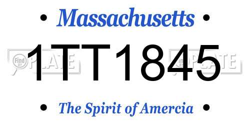 1TT1845 Massachusetts License Plate