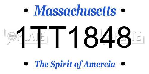 1TT1848 Massachusetts License Plate