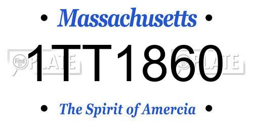 1TT1860 Massachusetts License Plate