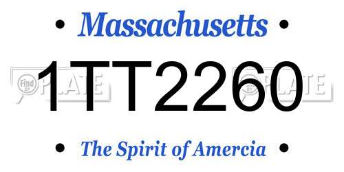1TT2260 Massachusetts License Plate