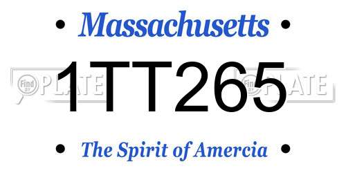 1TT265 Massachusetts License Plate