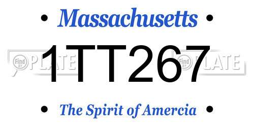 1TT267 Massachusetts License Plate