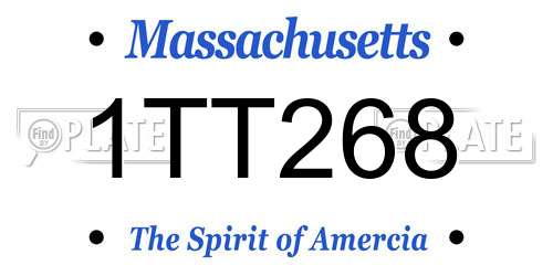 1TT268 Massachusetts License Plate