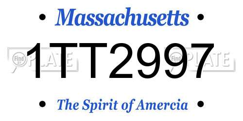 1TT2997 Massachusetts License Plate