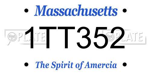 1TT352 Massachusetts License Plate