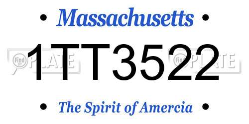1TT3522 Massachusetts License Plate