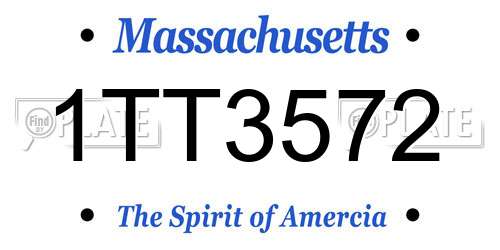 1TT3572 Massachusetts License Plate