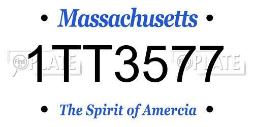 1TT3577 Massachusetts License Plate
