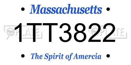 1TT3822 Massachusetts License Plate