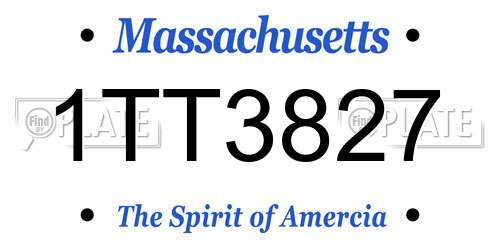 1TT3827 Massachusetts License Plate